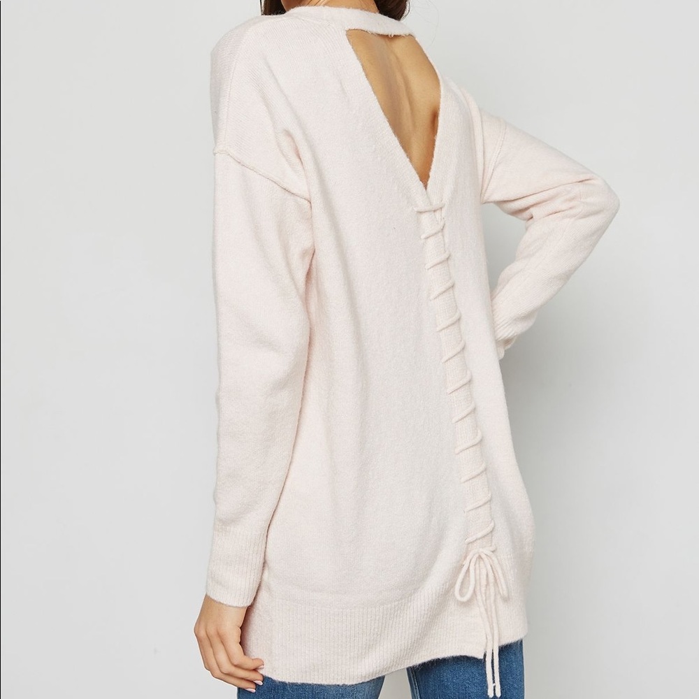 Miss Selfridge Lace Up Sweater